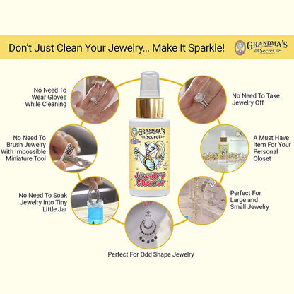 Grandma’S Secret Jewelry Cleaner Spray Gold Silver Cleaning Solution Tarnish Remover 3Oz 3 Pack